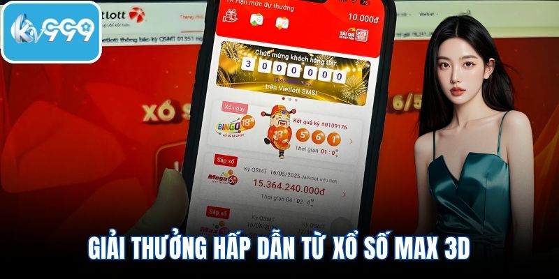 Giải thưởng hấp dẫn từ xổ số max 3D